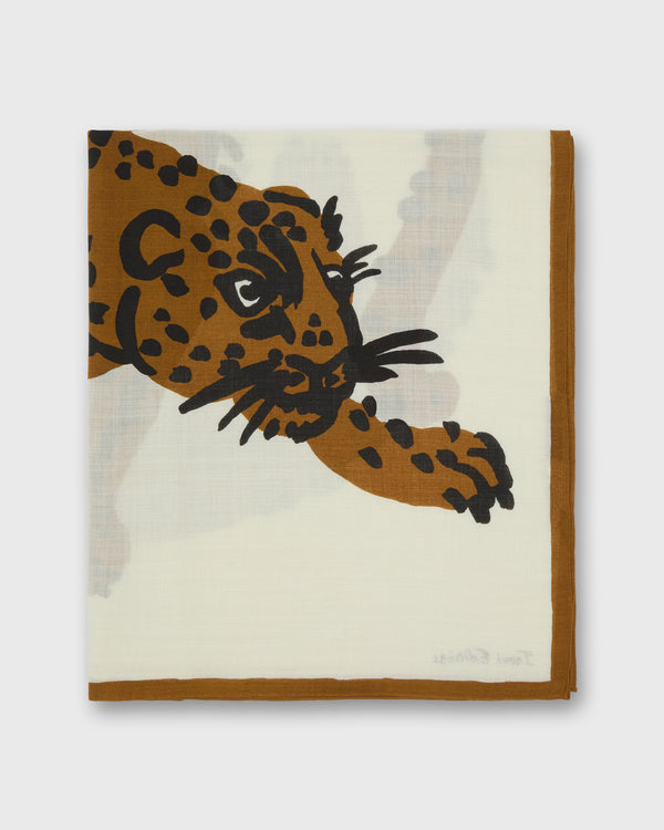 Sid Mashburn Feline Square Scarf In White