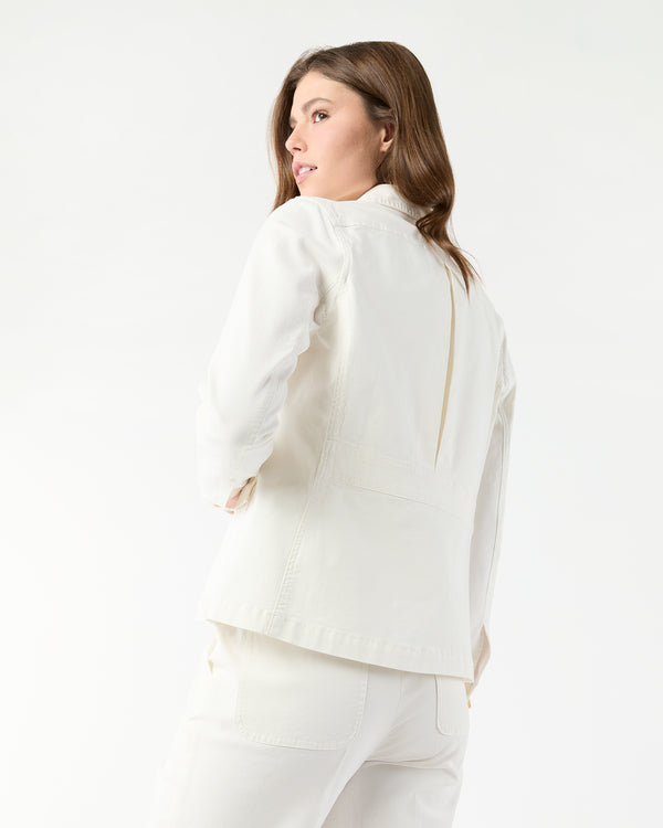 Sid Mashburn Field Jacket In Ivory Stretch Canvas