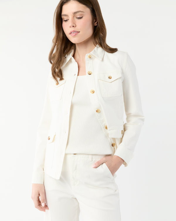 sid mashburn Field Jacket in Ivory Stretch Canvas