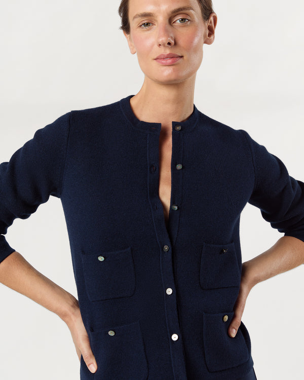 Sid Mashburn Gabby Cardigan In Navy Cashmere