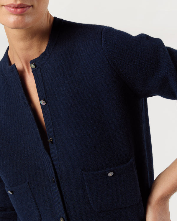 Sid Mashburn Gabby Cardigan In Navy Cashmere