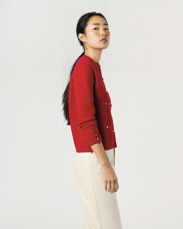 Sid Mashburn Gabby Cardigan In Red Cashmere