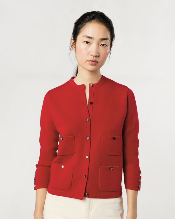 sid mashburn Gabby Cardigan in Red Cashmere
