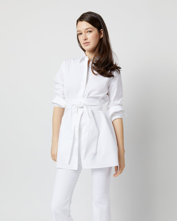 sid mashburn Gabrielle Tie Tunic in White Poplin