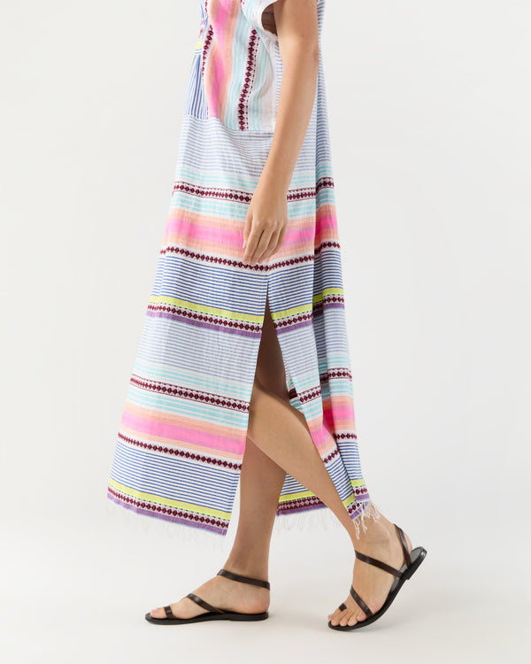 Sid Mashburn Gasira V-Neck Caftan In Cirq Citrus