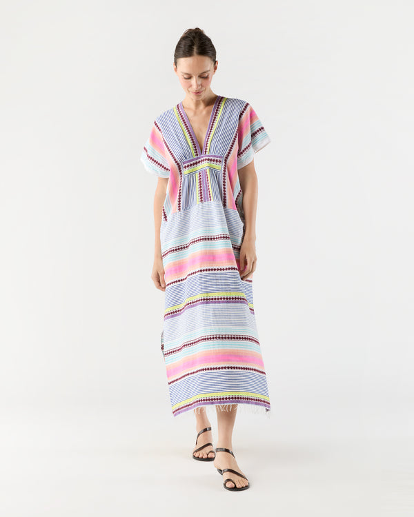 sid mashburn Gasira V-Neck Caftan in Cirq Citrus