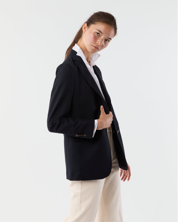 Sid Mashburn Ghost Blazer In Navy High-Twist