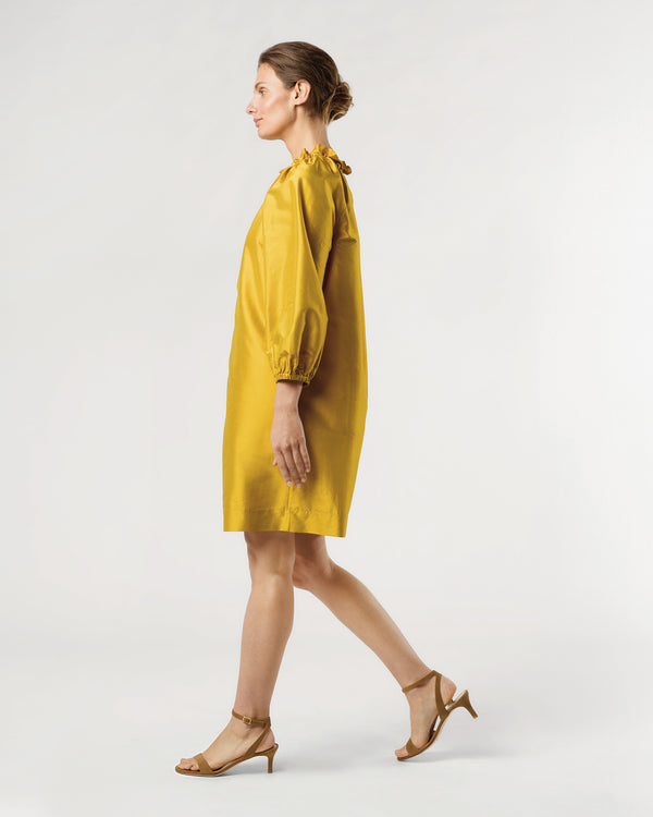 Sid Mashburn Harper Dress In Mustard Silk Shantung
