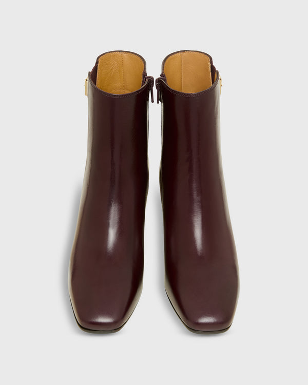 Sid Mashburn Heeled Ankle Boot In Mahogany Leather