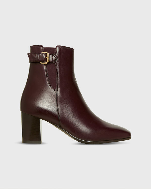 sid mashburn Heeled Ankle Boot in Mahogany Leather