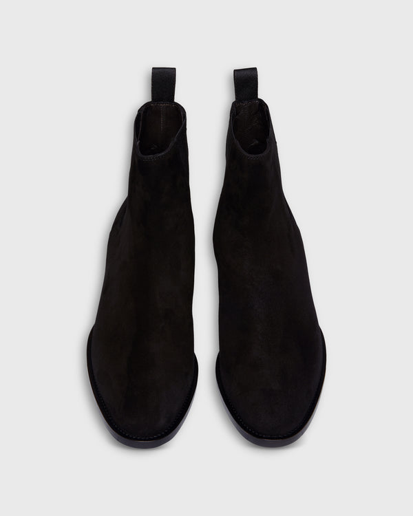 Sid Mashburn Heeled Chelsea Boot In Black Suede