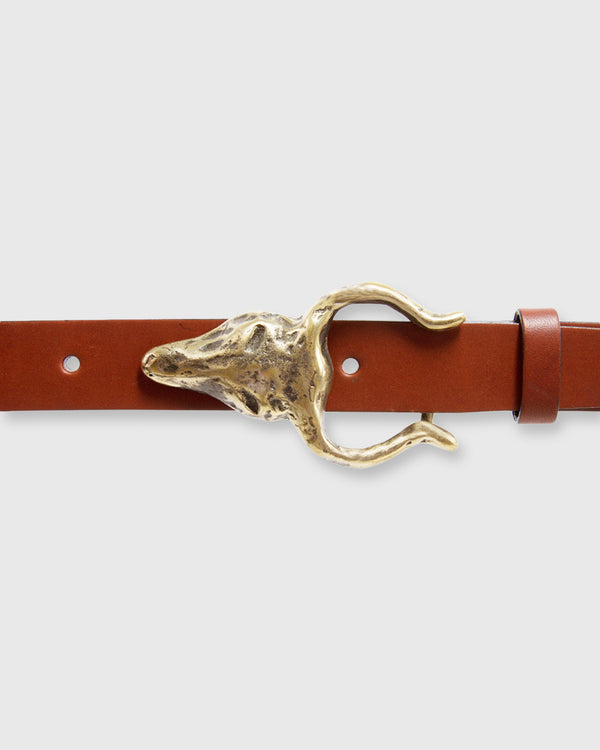 Sid Mashburn Horned Belt Buckle In Brass