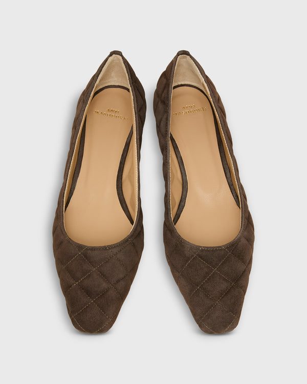 Sid Mashburn Jane Flat In Chocolate Suede