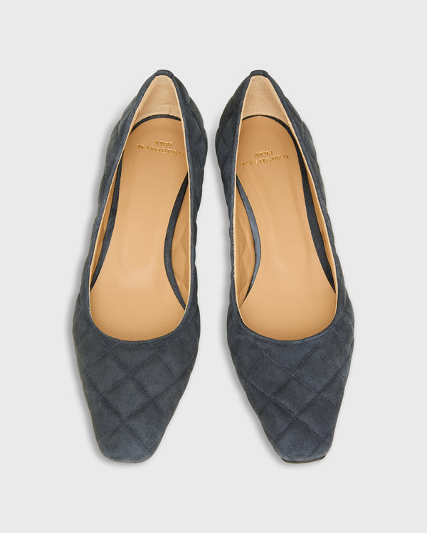 Sid Mashburn Jane Flat In Navy Suede