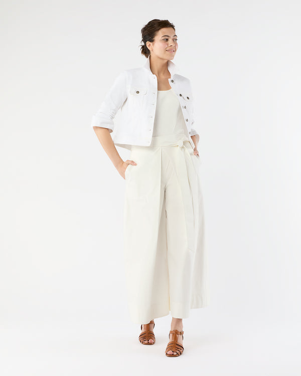 Sid Mashburn Jean Jacket In White Stretch Twill