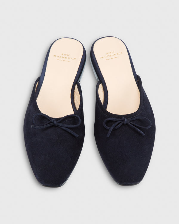 Sid Mashburn Joy Mule In Navy Suede