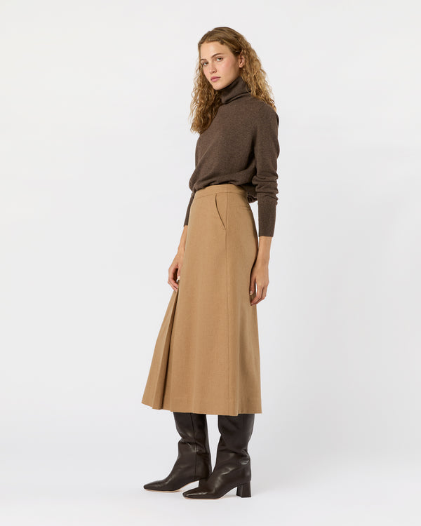 Sid Mashburn Juniper Skirt In Camel Hair Flannel