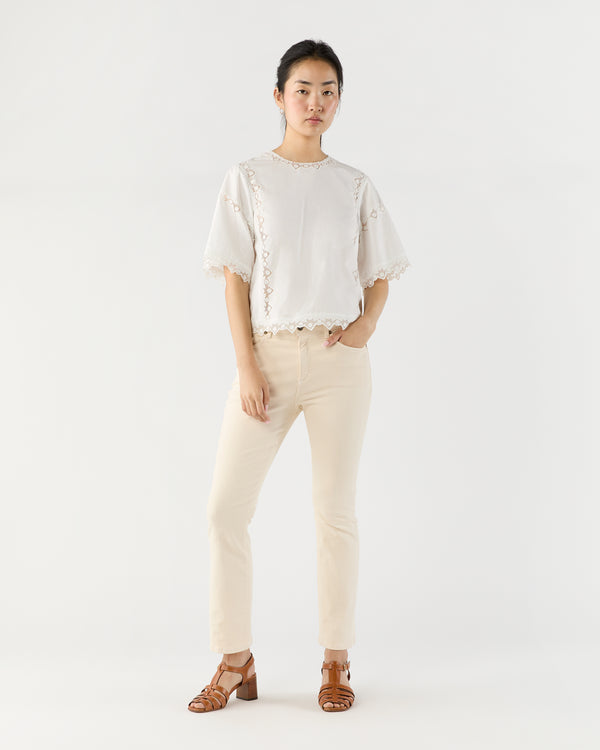 Sid Mashburn Kai Short Sleeve Top In Pristine