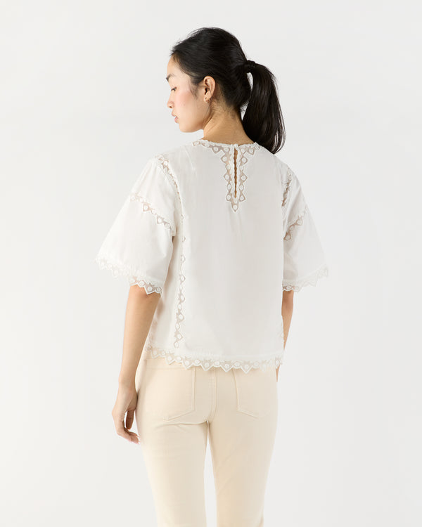 Sid Mashburn Kai Short Sleeve Top In Pristine