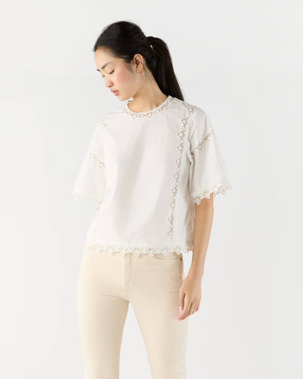 sid mashburn Kai Short Sleeve Top in Pristine