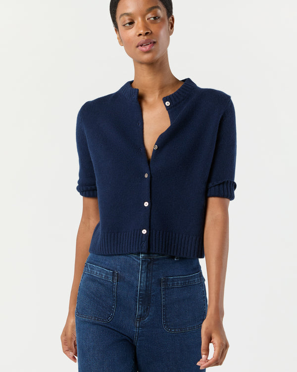 Sid Mashburn Kelly Cardigan In Navy Cashmere