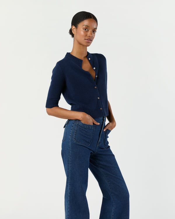 Sid Mashburn Kelly Cardigan In Navy Cashmere