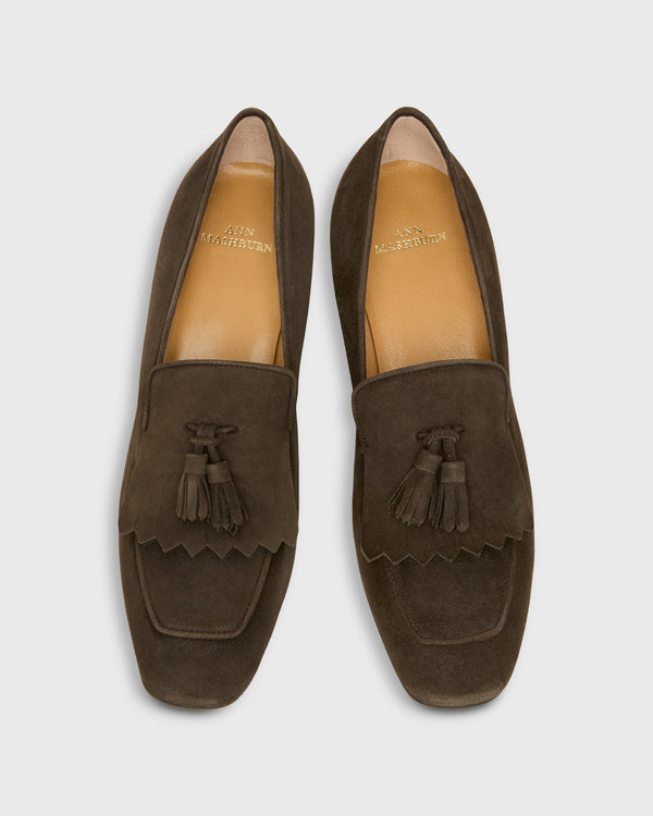 Sid Mashburn Kilt Heel In Chocolate Suede