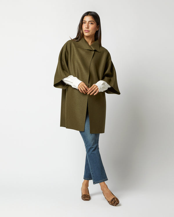 Sid Mashburn Kimono Coat In Moss Green