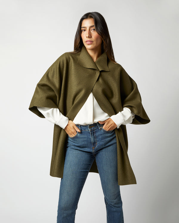 Sid Mashburn Kimono Coat In Moss Green