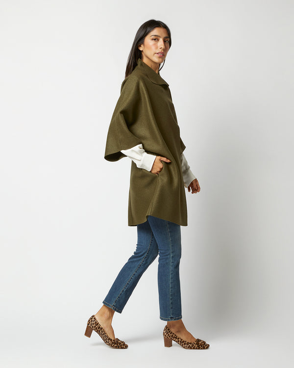 Sid Mashburn Kimono Coat In Moss Green