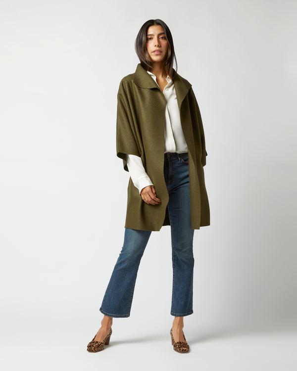 sid mashburn Kimono Coat in Moss Green
