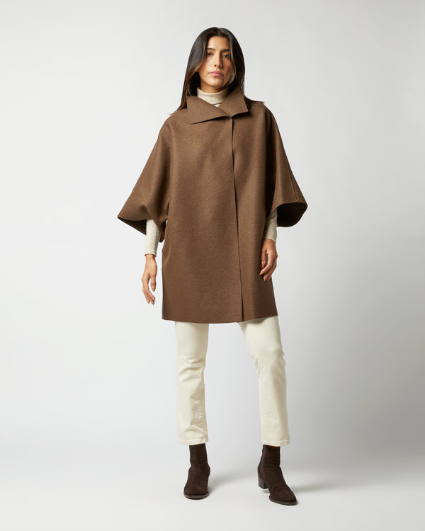 Sid Mashburn Kimono Coat In Teddy Brown