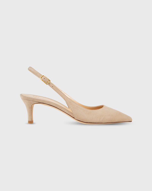 sid mashburn Kitten Heel Slingback in Pebble Suede
