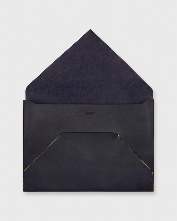 Sid Mashburn Laptop Case In Navy Leather