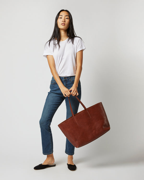Sid Mashburn Large Tote In English Tan Leather