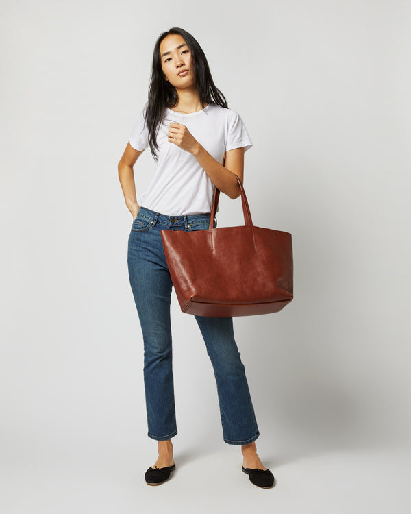 Sid Mashburn Large Tote In English Tan Leather