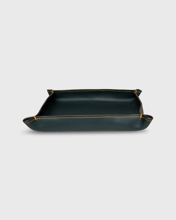 Sid Mashburn Large Tray In Bottle Green Leather