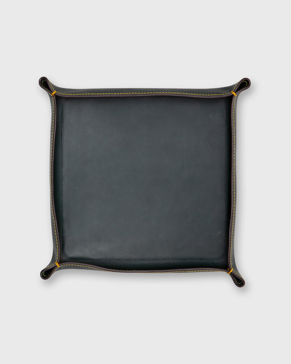 sid mashburn Large Tray in Bottle Green Leather