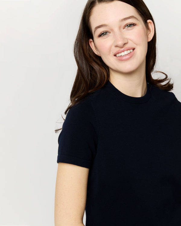 Sid Mashburn Lee Tee In Navy Cotton