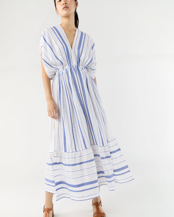 Sid Mashburn Leila Plunge Dress In Tiki Azure