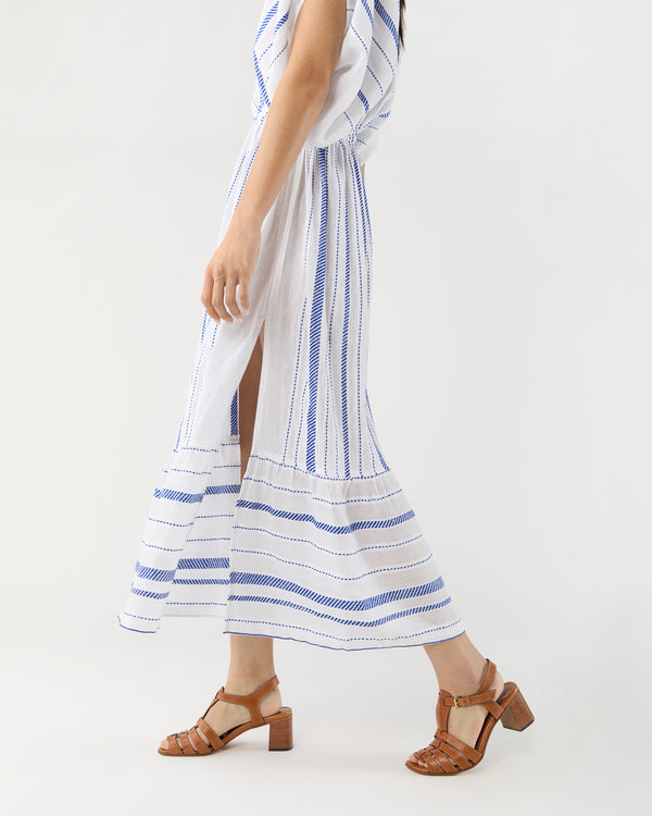 Sid Mashburn Leila Plunge Dress In Tiki Azure