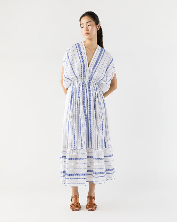 sid mashburn Leila Plunge Dress in Tiki Azure