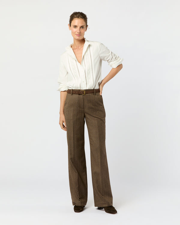 Sid Mashburn Lina Blouse In Ivory Poplin