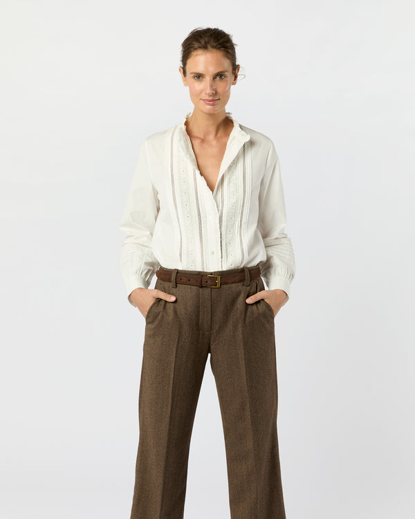 sid mashburn Lina Blouse in Ivory Poplin