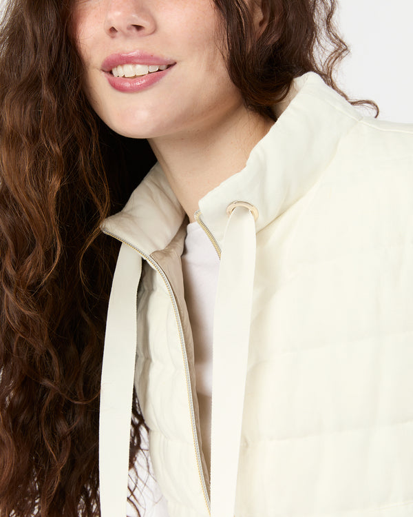 Sid Mashburn Linen Quilted Vest In White