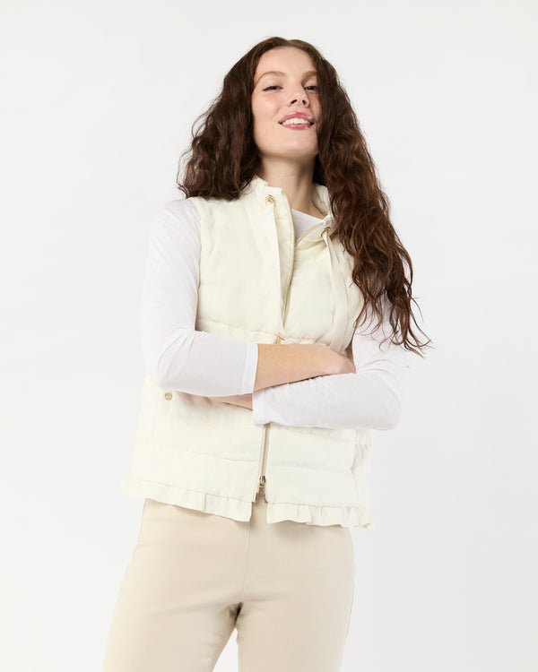 Sid Mashburn Linen Quilted Vest In White