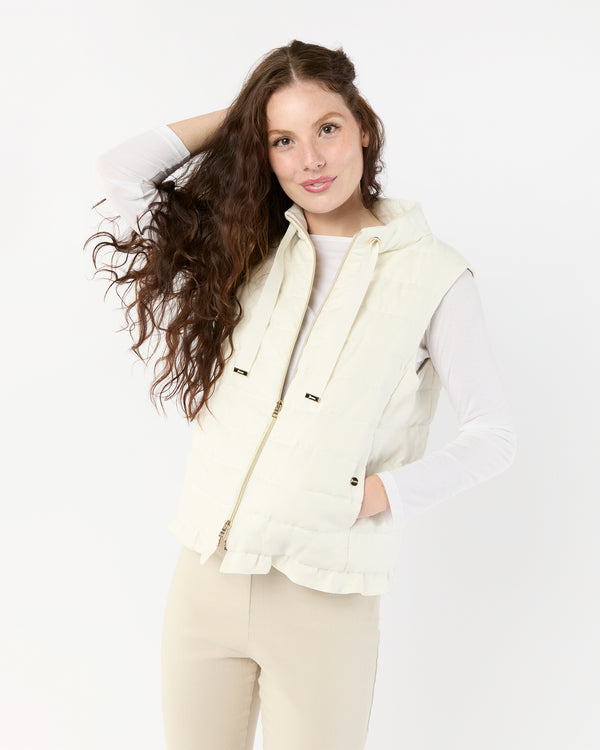 sid mashburn Linen Quilted Vest in White