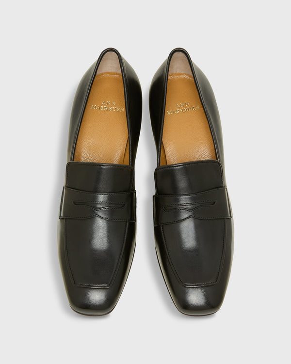 Sid Mashburn Loafer Heel In Black Leather