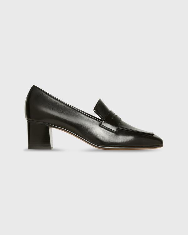 sid mashburn Loafer Heel in Black Leather