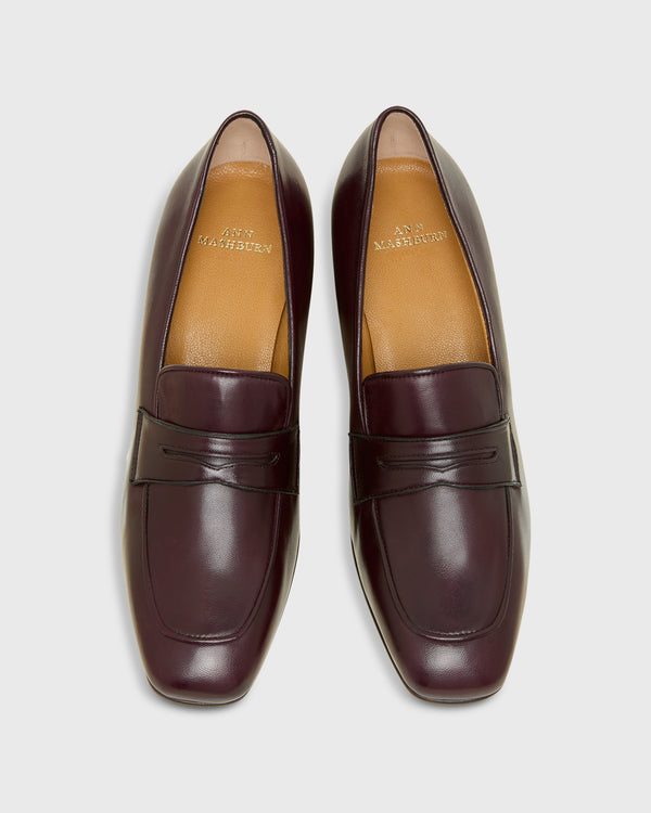 Sid Mashburn Loafer Heel In Mahogany Leather